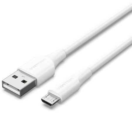 Cable USB 2.0 Vention CTIWG/ USB Macho - MicroUSB Macho/ Hasta 60W/ 480Mbps/ 1.5m/ Blanco