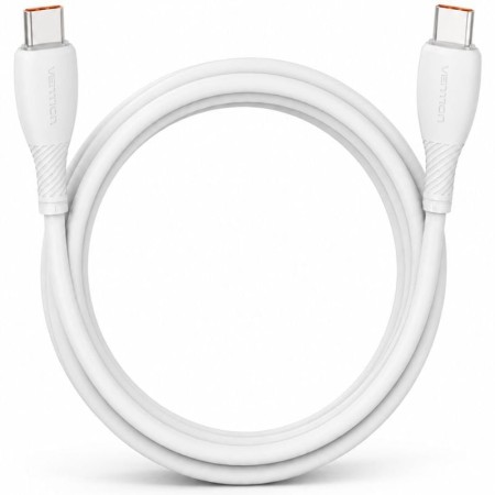 Cable USB 2.0 Tipo-C Vention TRWWF/ USB Tipo-C Macho - USB Tipo-C Macho/ Hasta 100W/ 480Mbps/ 1m/ Blanco
