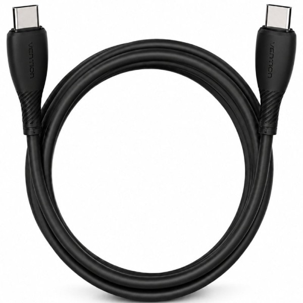 Cable USB 2.0 Tipo-C Vention TRVBH/ USB Tipo-C Macho - USB Tipo-C Macho/ Hasta 60W/ 480Mbps/ 2m/ Negro
