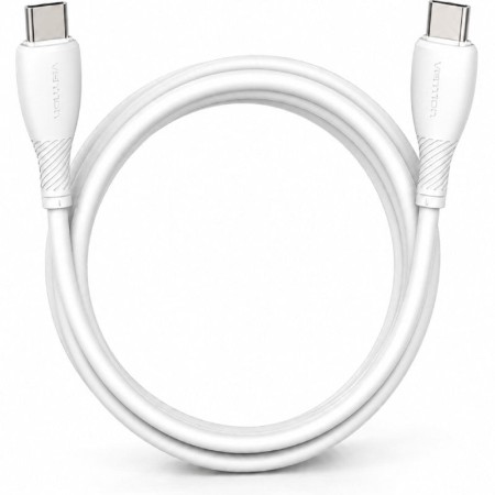 Cable USB 2.0 Tipo-C Vention TRVWF/ USB Tipo-C Macho - USB Tipo-C Macho/ Hasta 60W/ 480Mbps/ 1m/ Blanco