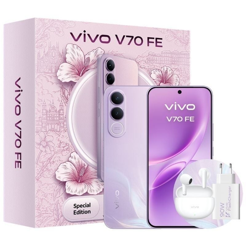 Smartphone Vivo V70 FE 8GB/ 256GB/ 6.83″/ 5G/ Púrpura/ Incluye Cargador + Auriculares