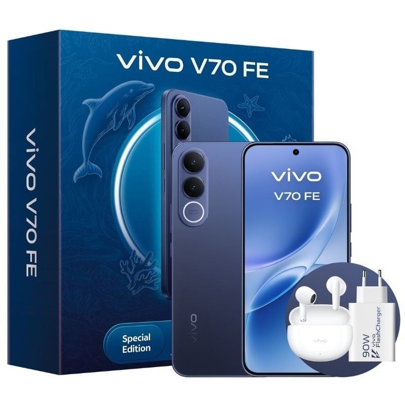 Smartphone Vivo V70 FE 8GB/ 512GB/ 6.83″/ 5G/ Azul/ Incluye Cargador + Auriculares