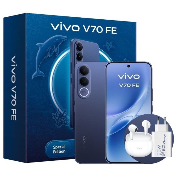 Smartphone Vivo V70 FE 8GB/ 512GB/ 6.83″/ 5G/ Azul/ Incluye Cargador + Auriculares