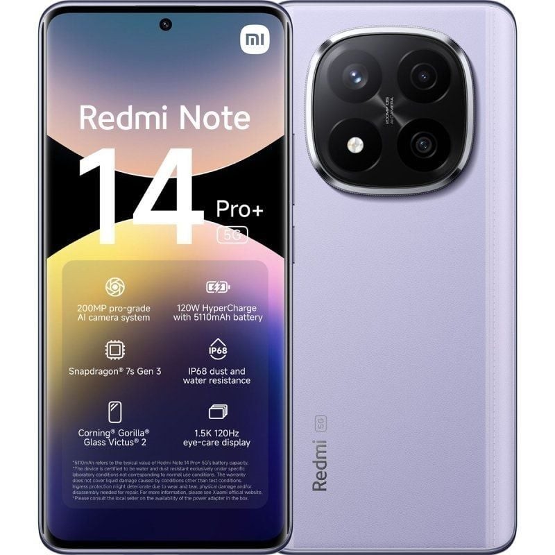 Smartphone Xiaomi Redmi Note 14 Pro+ 12GB/ 256GB/ 6.67″/ 5G/ Púrpura