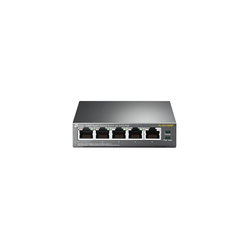 Switch 5 puertos 10 - 100 - 1000 4 ptos poe 56w tp - link