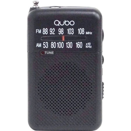 Radio Portátil Qubo R-S1/ con Cable/ a Pilas/ Negra