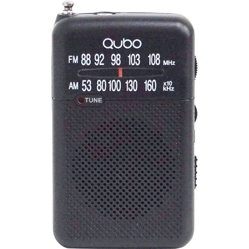Radio Portátil Qubo R-S1/ con Cable/ a Pilas/ Negra
