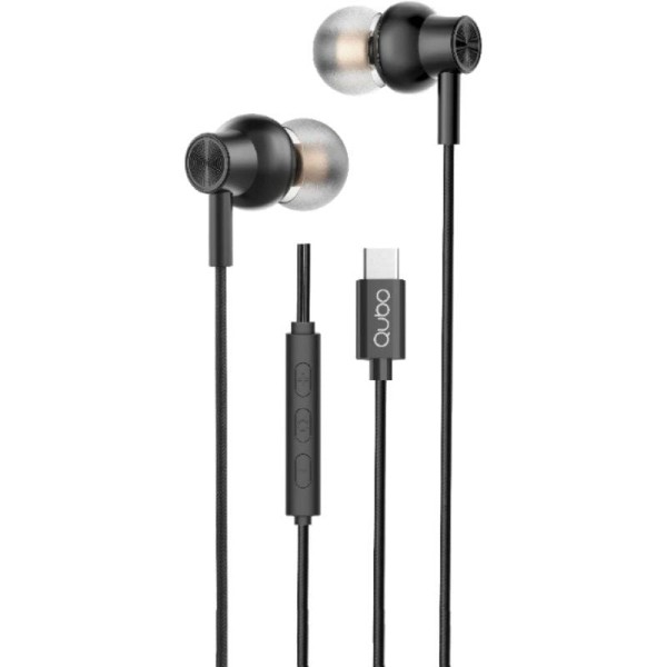 Auriculares Intrauditivos Qubo AU-300C/ con Micrófono/ USB Tipo-C/ Negros