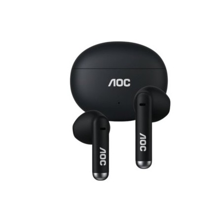 AURICULAR INTRAUDITIVO BLUETOOTH AOC ACT1501BK TWS IPX4 MIC NEGRO REPRODUCCION 20H CARGA USB-C TACTI