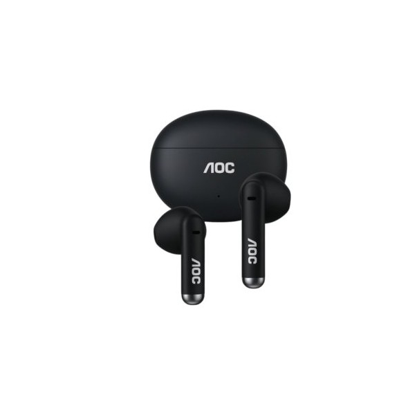 AURICULAR INTRAUDITIVO BLUETOOTH AOC ACT1501BK TWS IPX4 MIC NEGRO REPRODUCCION 20H CARGA USB-C TACTI