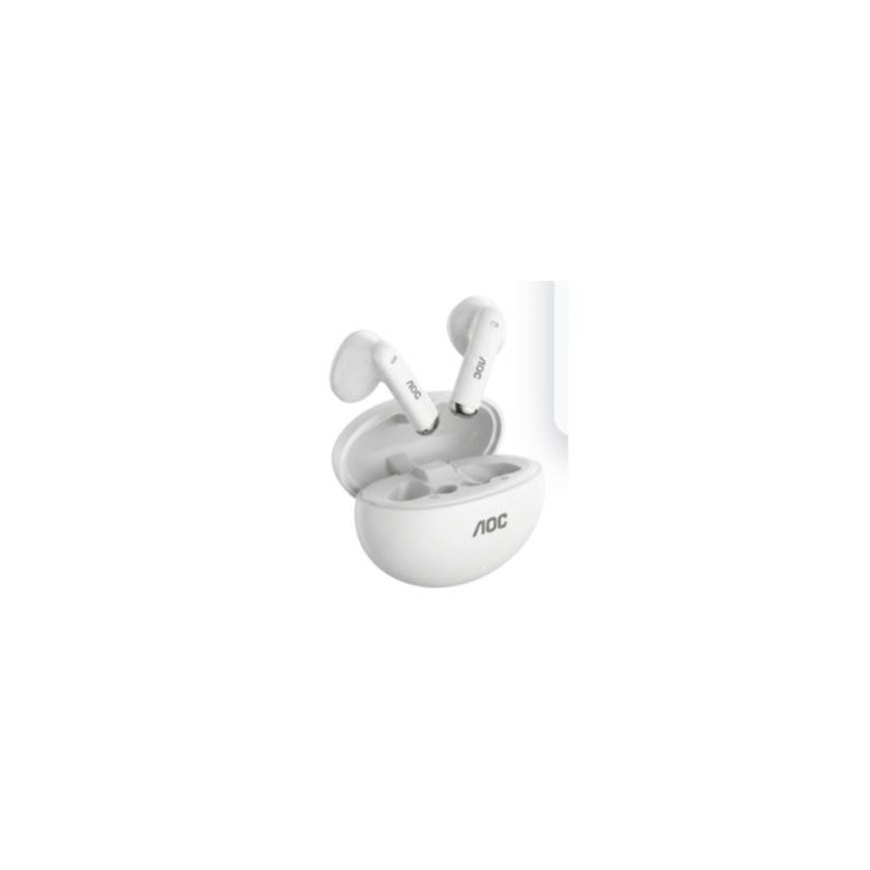 AURICULAR INTRAUDITIVO BLUETOOTH AOC ACT1501WT TWS IPX4 MIC BLANCO REPRODUCCION 20H CARGA USB-C TACT