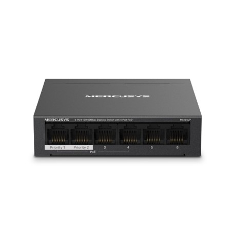 Switch mercusys ms106lp 6 puertos - 10 - 100mbps - rj45 4p poe