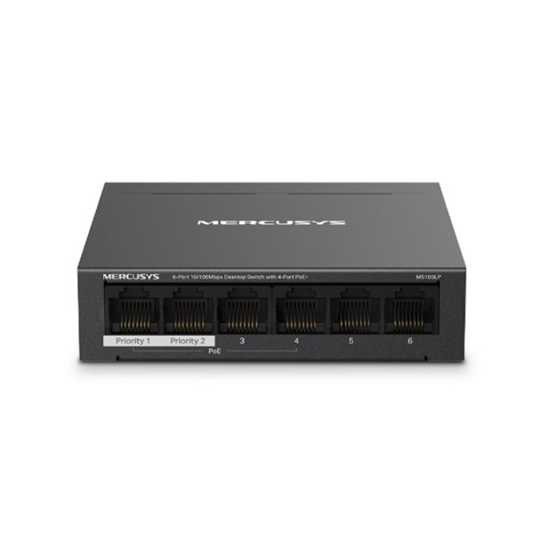 Switch mercusys ms106lp 6 puertos - 10 - 100mbps - rj45 4p poe