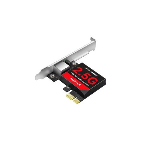TARJETA DE RED PCIe 2.5Gbps MERCUSYS MA310E INCLUYE SOPORTE ESTANDAR Y DE PERFIL BAJO