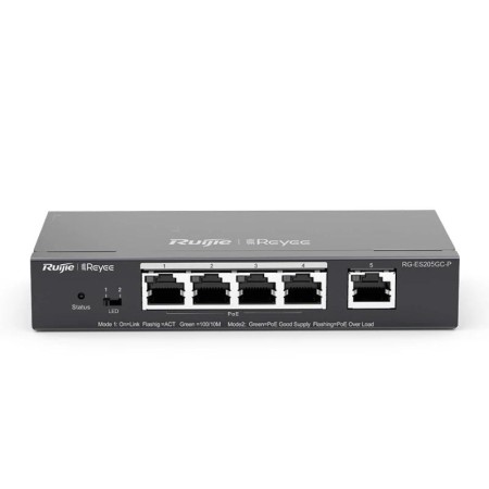 Reyee Switch 5xGb RJ45 (4 PoE/POE+) 54W Steel