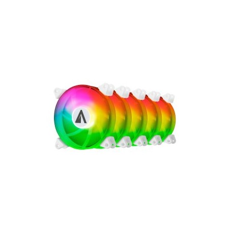 KIT 5x VENTILADOR INTERNO ABYSM ARCLIGHT ARGB WHITE 120mm MANDO A DISTANCIA Y CONTROLADOR