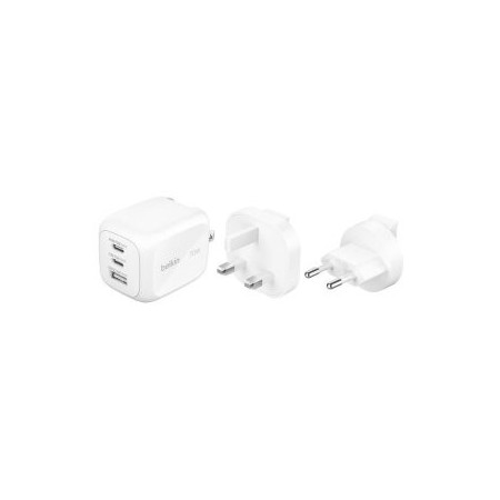 CARGADOR USB GAN BELKIN WCH018HQWH 70W 1xUSB-C PD PPS DISEÑO COMPACTO COLOR BLANCO