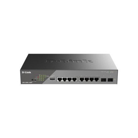 SWITCH GESTIONABLE D-LINK DSS-200G-10MP/E POE+POE++ 30WXPUERTO 8X10/100/1000 Mbps + 2G SFP