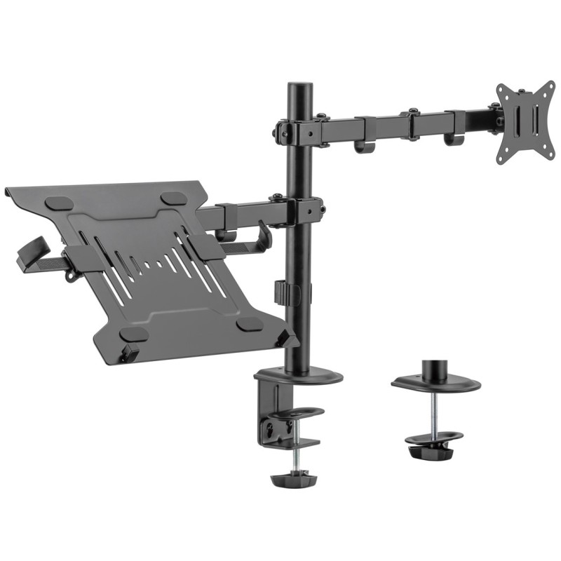 Soporte de escritorio ewent ew1519 para monitor hasta 34 pulgadas y portatil hasta 15.6 pulgadas carga maxima 9kg