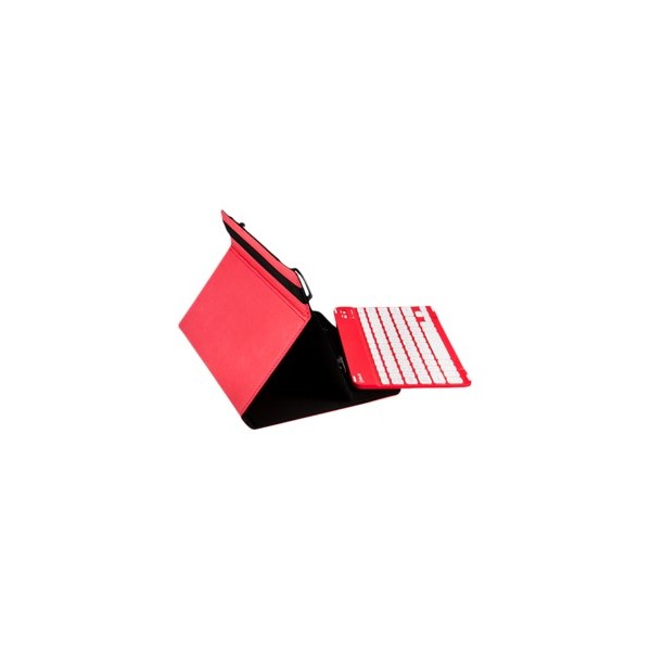 Funda universal gripcase silver ht para tablet 9 - 10 pulgadas + teclado bluetooth rojo