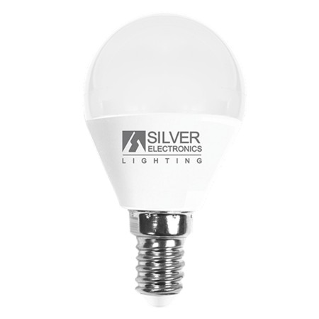 Bombilla led decorativa silver electronis esferica 5w - 50w - e14 - 5000k - 620 lm - luz blanca - a+