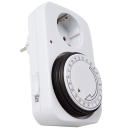Programador silver electronic analógico - 24 horas - 3600w - 250v - 16a - 50hz - ip 20 - ajustable 15 minutos - 24h negro