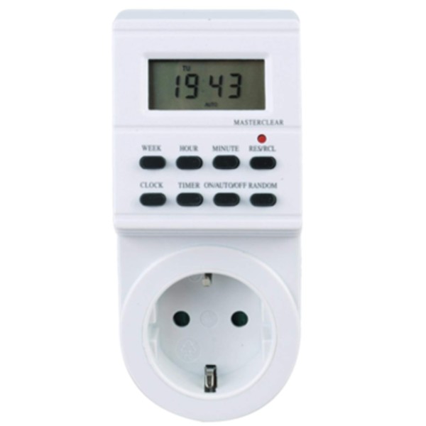 Programador silver electronic digital - semanal - 3600w - 250v - 16a - 50hz - ip 20 - ajustable multifuncion