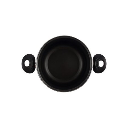 OLLA CON TAPA CRISTAL MAGEFESA K2 ROJO 16 ACERO ANTIADHERENTE ACERO INOXIDABLE TODO TIPO