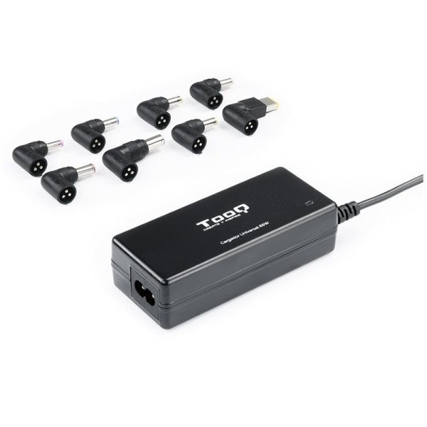 Cargador de Portátil TooQ TQLC-65BS02AT/ 65W/ 1xUSB/ Automático/ 8 Conectores/ Voltaje 18.5-20V/ 1 USB