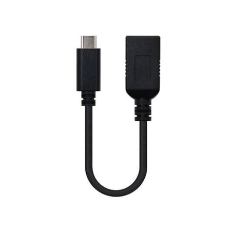 Cable otg usb tipo a 3.1 a usb tipo c 3.1 nanocable 15cm - hembra - macho - negro
