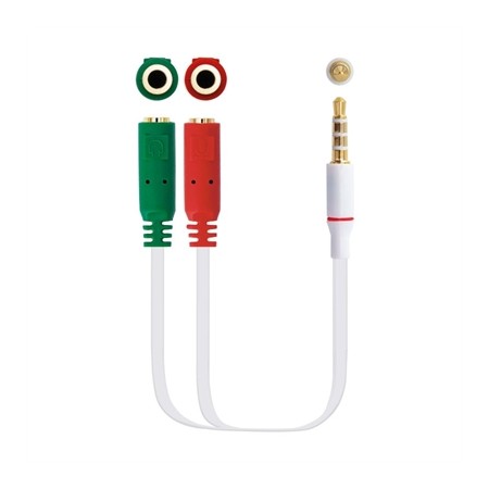 Cable audio 1 x 3.5mm a 2 x jack 3.5mm nanocable - macho - hembra - 20cm