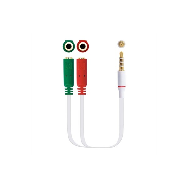 Cable audio 1 x 3.5mm a 2 x jack 3.5mm nanocable - macho - hembra - 20cm