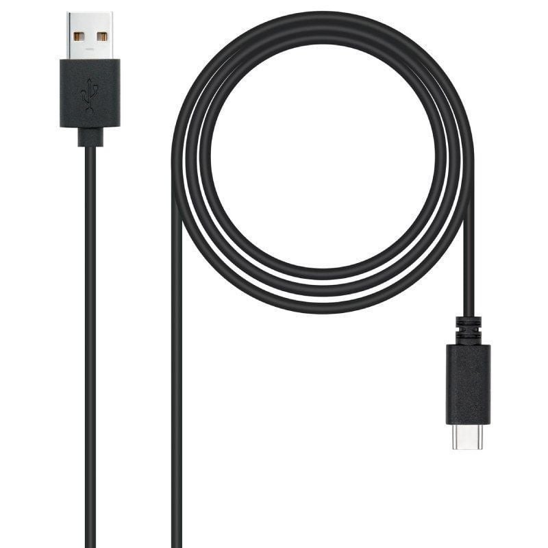 Cable USB 2.0 Nanocable 10.01.2103/ USB Macho - USB Tipo-C Macho/ 480Mbps/ 3m/ Negro
