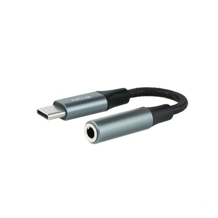 Cable adaptador usb c a jack 3.5mm nanocable 0.11m - macho - hembra - gris