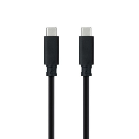 Cable USB 3.1 Tipo-C Nanocable 10.01.4100/ USB Tipo-C Macho - USB Tipo-C Macho/ Hasta 100W/ 10Gbps/ 50cm/ Negro