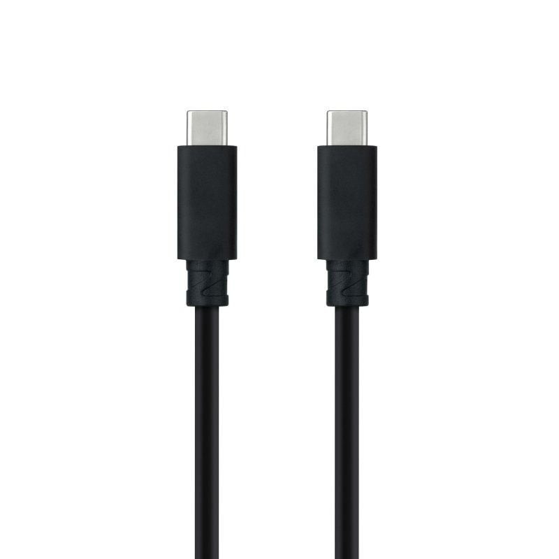 Cable USB 3.1 Tipo-C Nanocable 10.01.4100/ USB Tipo-C Macho - USB Tipo-C Macho/ Hasta 100W/ 10Gbps/ 50cm/ Negro