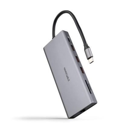 Hub nanocable usb - c 12 en 1 conversor usb - c 3.1 a 3xusb - a 3.2 + usb - c 3.2 + usb - c pd + 2xhdmi 4k@60hz + dp 4k@60hz + r