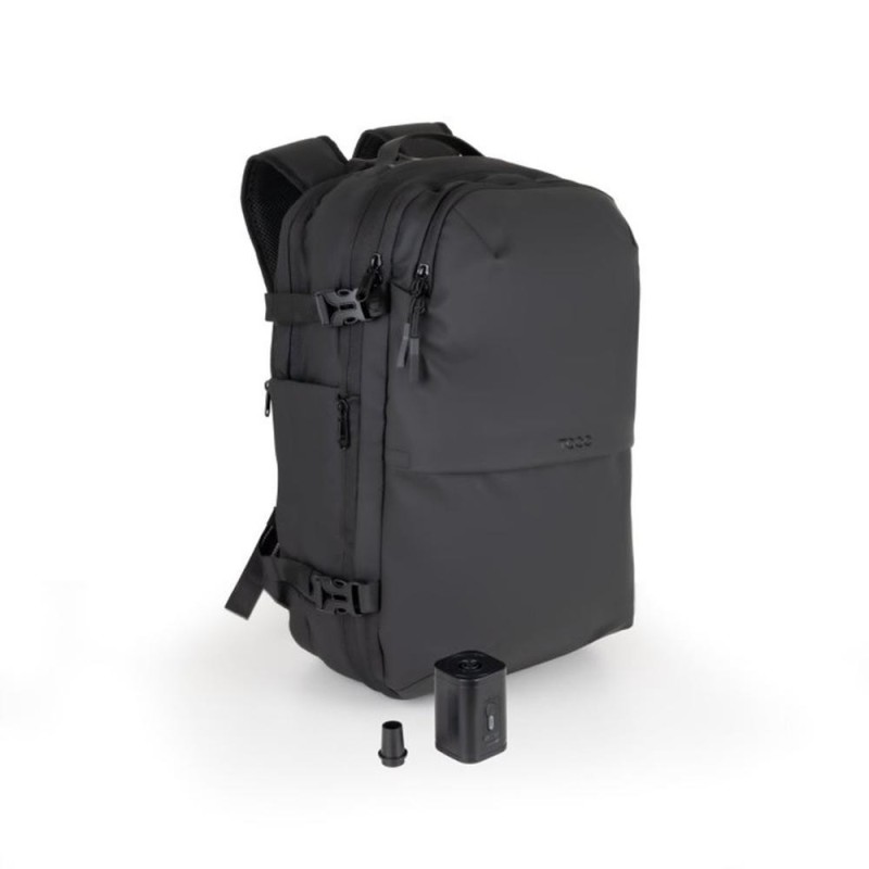 Mochila tooq tqbp - v101 - bk para portatil 17 pulgadas negra + comprension vacio y bomba aire 30 - 55l