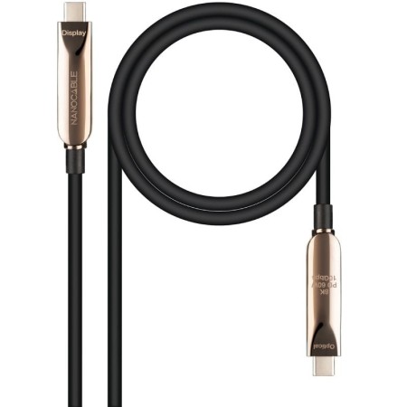 Cable USB 3.2 Tipo-C AOC Nanocable 10.01.4605/ USB Tipo-C Macho - USB Tipo-C Macho/ Hasta 60W/ 10Gbps/ 5m/ Negro