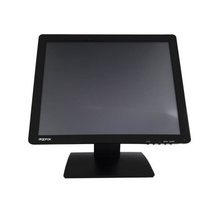 MONITOR 19″ TACTIL RESISTIVA 5 HILOS TPV APPROX APPMT19W5 VGA NEGRO 5MS 300cd/m2 INCLINABLE BASE ANT