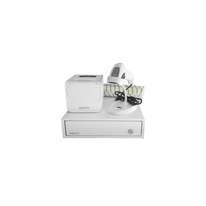 KIT TPV APPROX CAJON APPCASH33WH BLANCO + SCAN LS11ASWH + IMP. TERM. POS80AMUSEWH + PAPEL CYT8060BPA