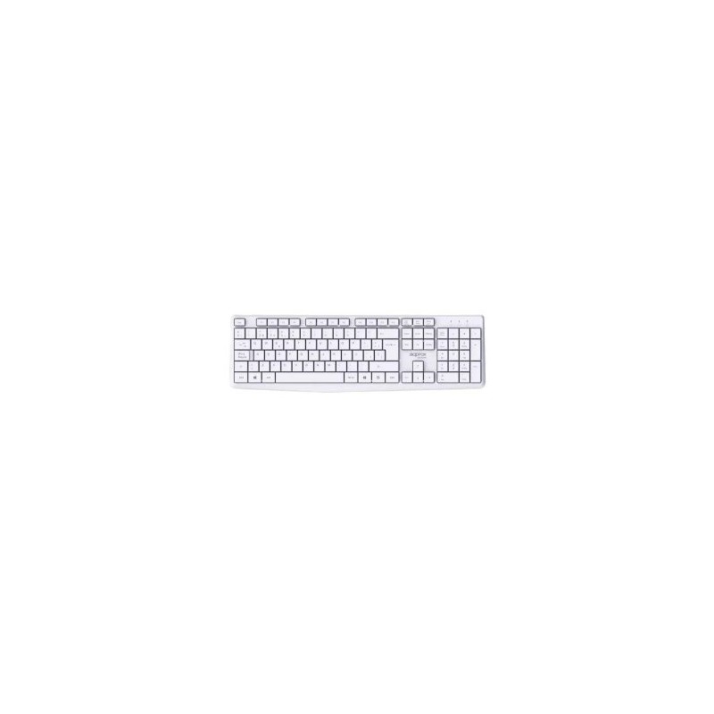 TECLADO Y MOUSE APPROX WIRELESS APPMX420W 2.4GHz MULTIMEDIA 1000DPI COLOR BLANCO