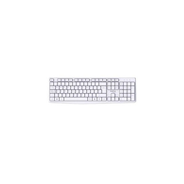 TECLADO Y MOUSE APPROX WIRELESS APPMX420W 2.4GHz MULTIMEDIA 1000DPI COLOR BLANCO