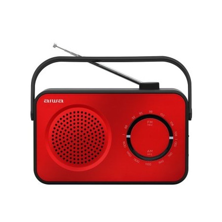 RADIO VINTAGE CON ALTAVOZ AIWA R-190RD AM/FM ALTAVOZ 4″ Y JACK 3.5mm DISEÑO SOFT TOUCH STYLISH COLOR