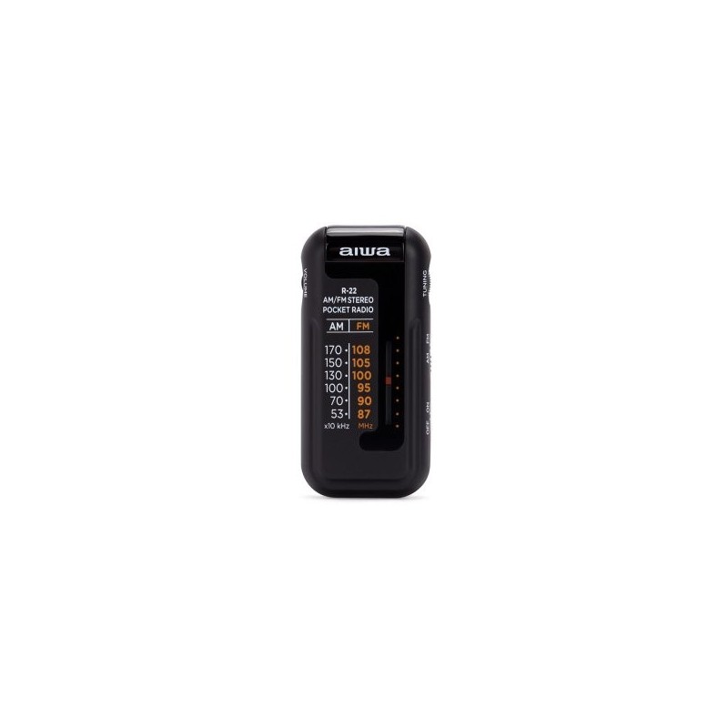 RADIO ANALOGICA MINI AIWA R-22BK AM/FM HYPERBASS COLOR NEGRO