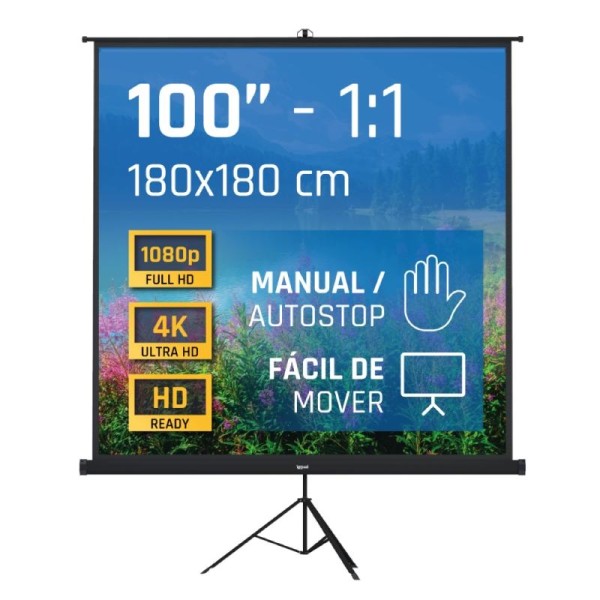 iggual Pantalla 100″ 180x180 cm 1:1 trípode+bolsa