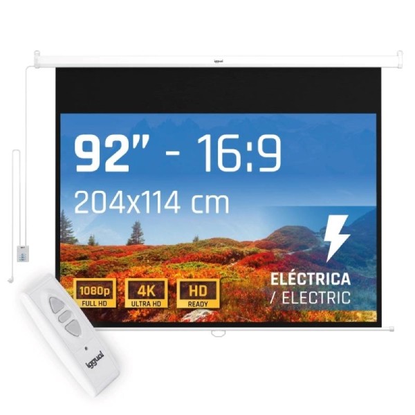 iggual Pantalla eléctrica 16:9 92″ 203x114 cm
