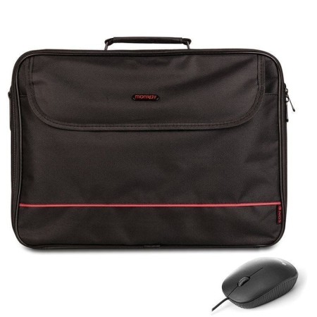 Maletín + Ratón Monray Bureau Kit para Portátiles hasta 16″/ Negro