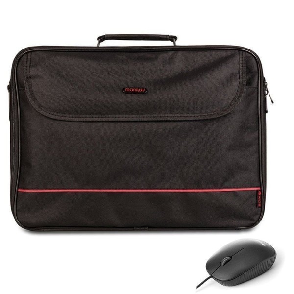 Maletín + Ratón Monray Bureau Kit para Portátiles hasta 16″/ Negro