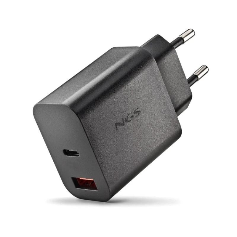 NGS CARGADOR GAN ULTRARAPIDO 20W USB-C+ USB-A